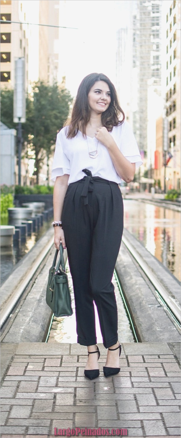 30 maneras elegantes de usar pantalones de bolsa de papel para el trabajo