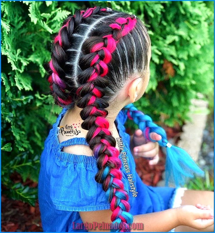 peinados con extensiones de colores para niñas 1