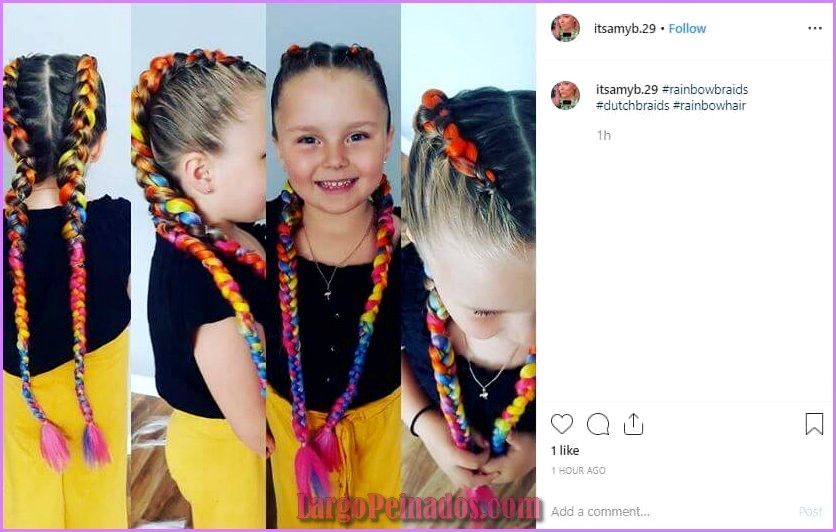 peinados con extensiones de colores para niñas 12