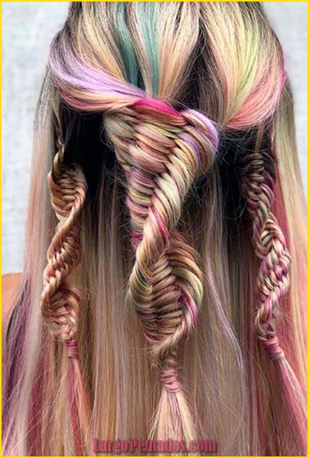 peinados con trenzas de colores 19