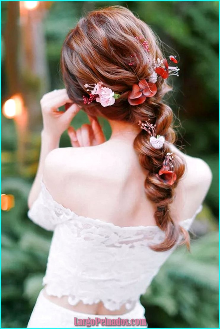 peinados de novia con velo y cabello largo 13