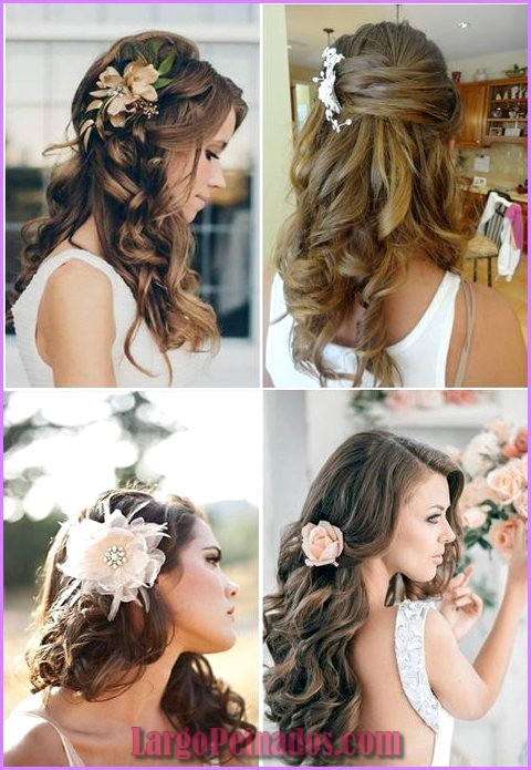 peinados de novia con flores naturales cabello suelto 11