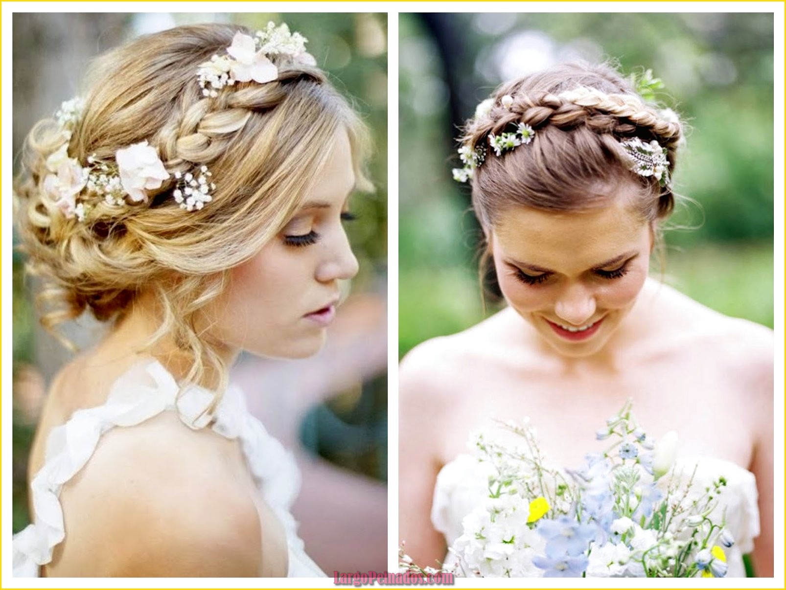 peinados de novia con flores naturales cabello suelto 6