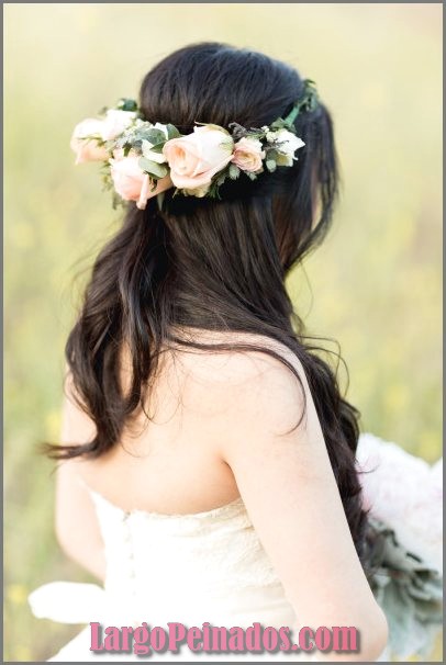 peinados de novia con flores naturales cabello suelto 20