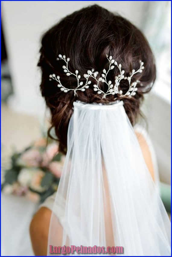 peinados de novia con velo largo y tiara 18