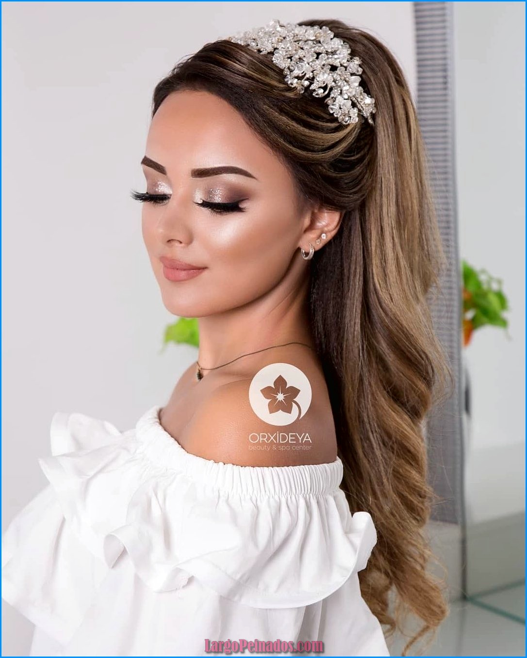 peinados de novia pelo suelto con tiara 18