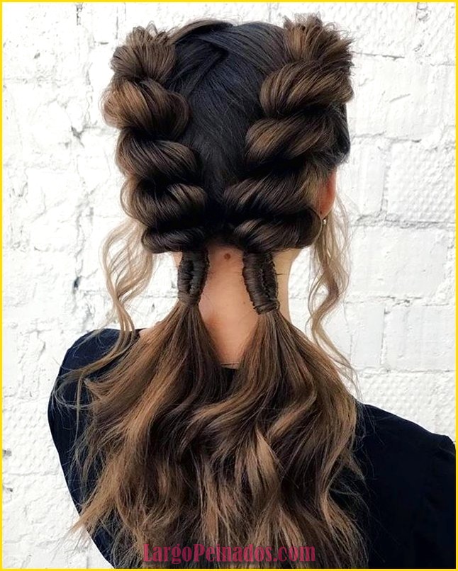 Peinados asimétricos para niñas pelo largo.
