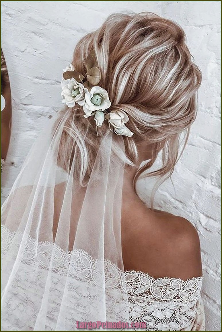 peinados de novia con velo y pelo suelto 1