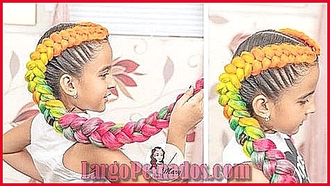 Ideas para peinados coloridos con trenzas y recogidos